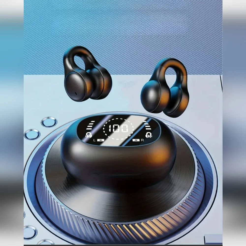 Sleek Black Wireless Earbuds with Charging Case